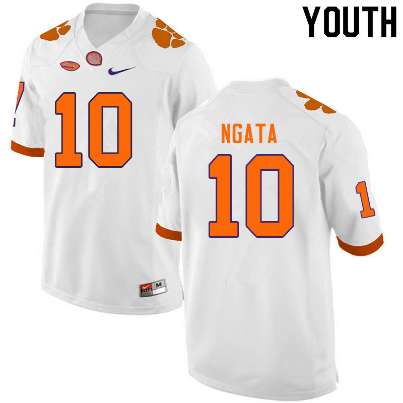 Youth #10 Joseph Ngata Clemson Tigers College Football Jerseys Sale-White - Click Image to Close